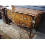 Bombay shaped burrwood & ormolu mounted 2 drawer commode chest by Theodore Alexander for Brights