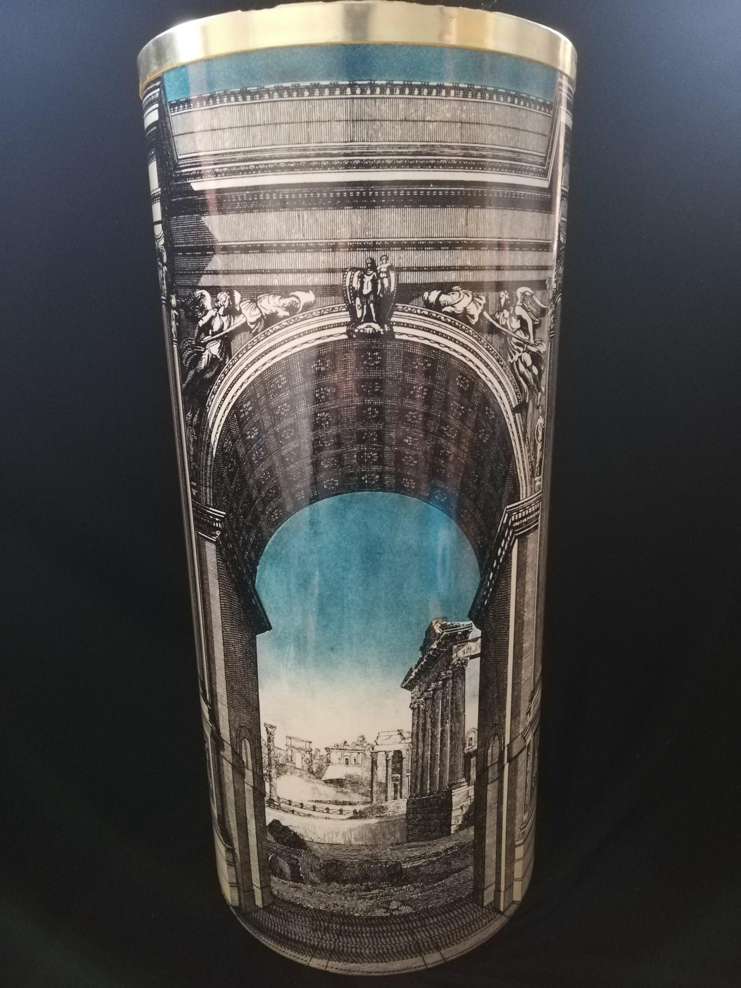 Fornasetti (unmarked) 'Arco Romano' umbrella stand of classical architecture design -height 22½" - Image 2 of 6