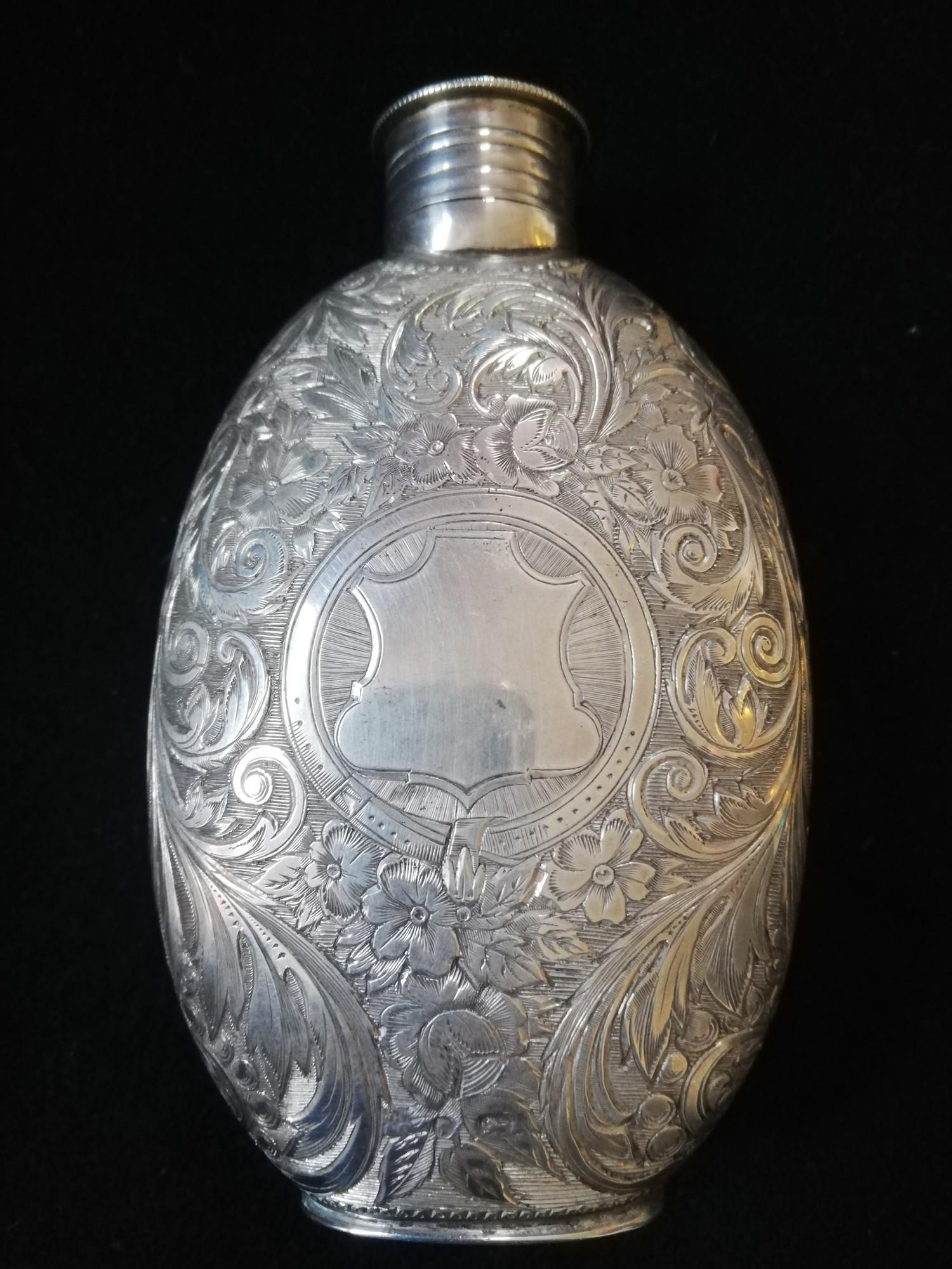 1877 Rare cased pair of Exeter silver hip flask & sandwich box by Josiah Williams & Co - Image 6 of 7