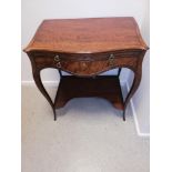 French empire style mahogany banded dressing table with dummy drawers to front