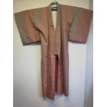 Vintage terracotta / grey kimono