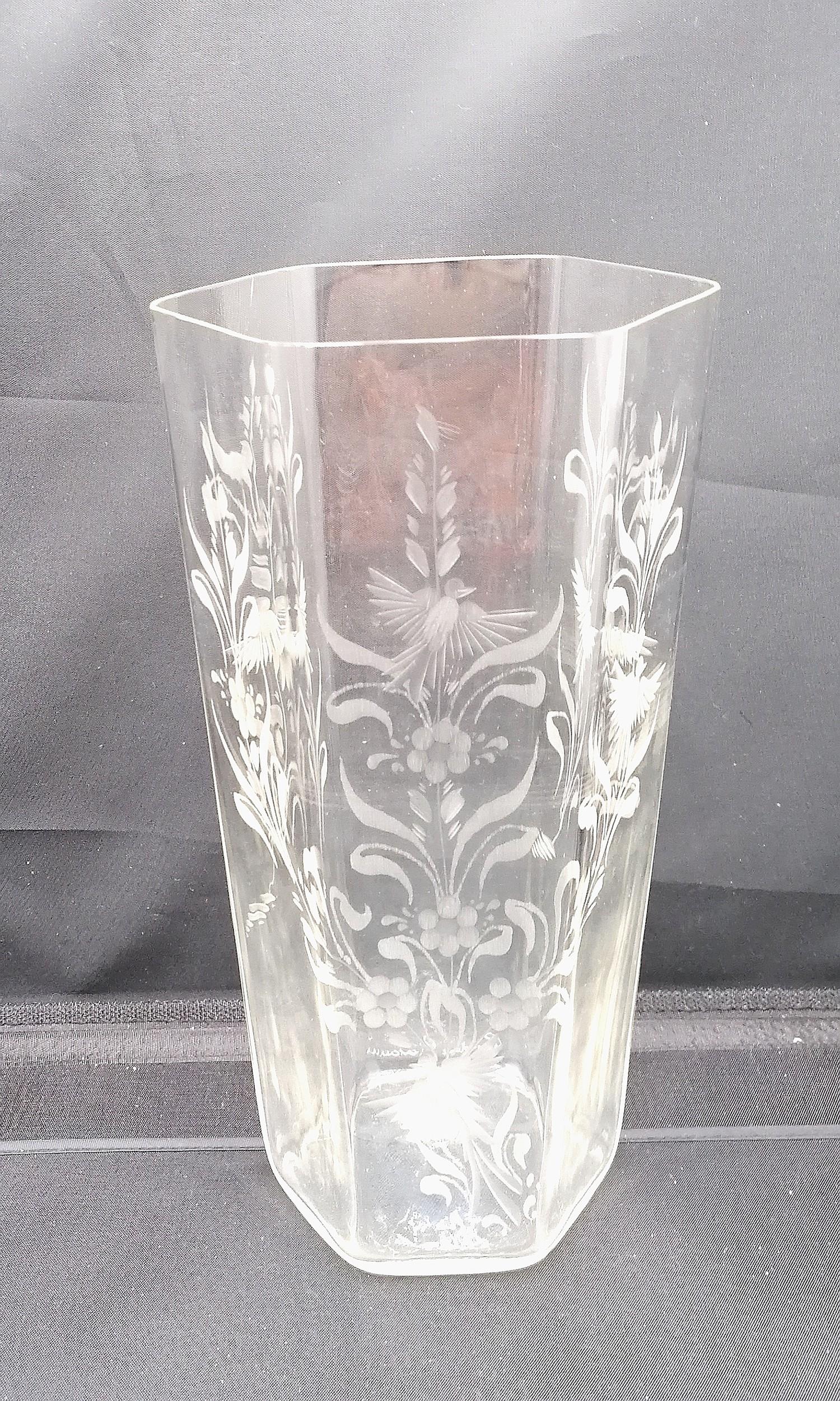 Schweppes soda syphon, etched glass vase (10.5") inscr 82FHG Ltd ed t/w other items - Image 2 of 2