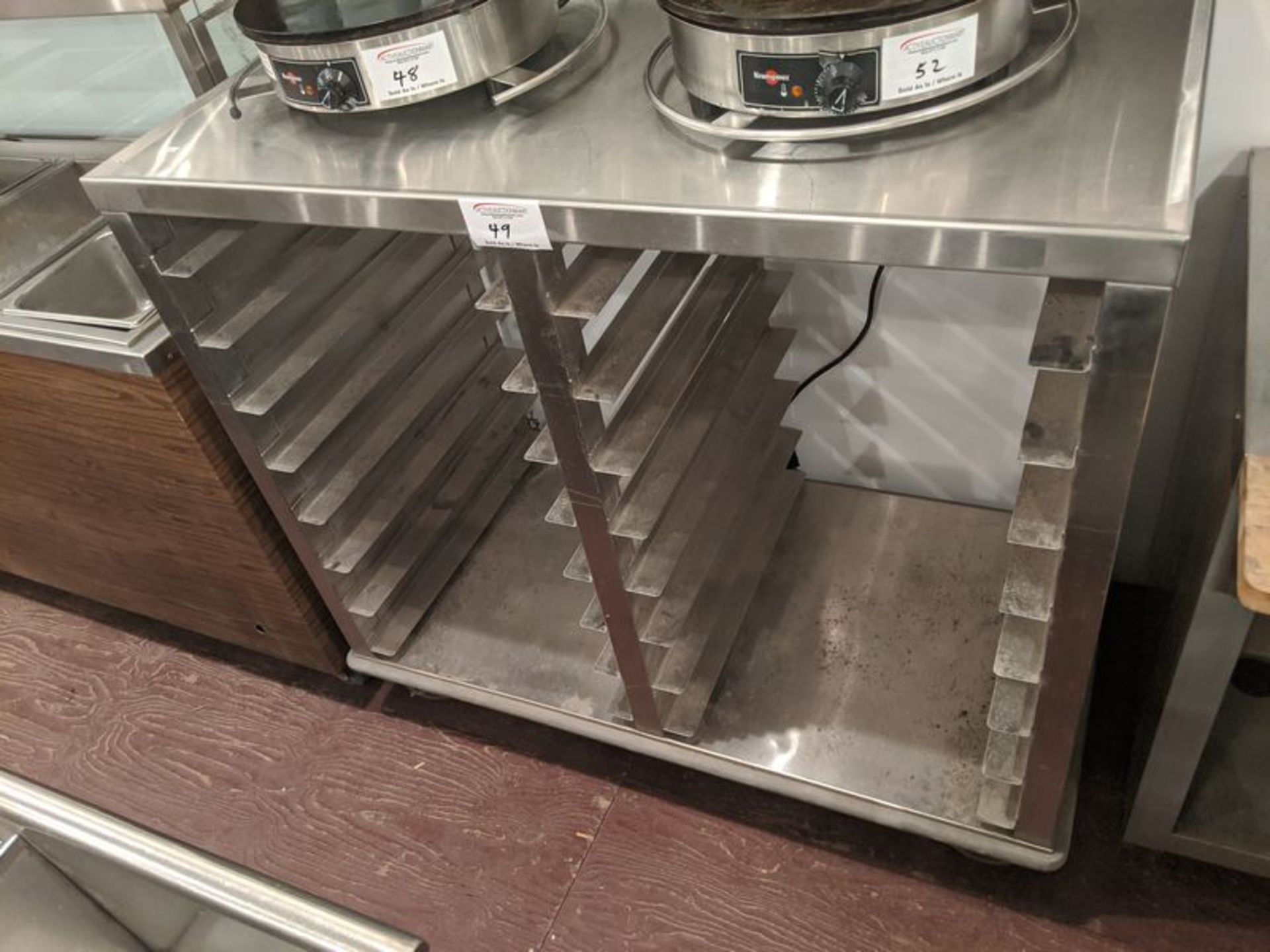 50" Stainless Tray Cart on Casters