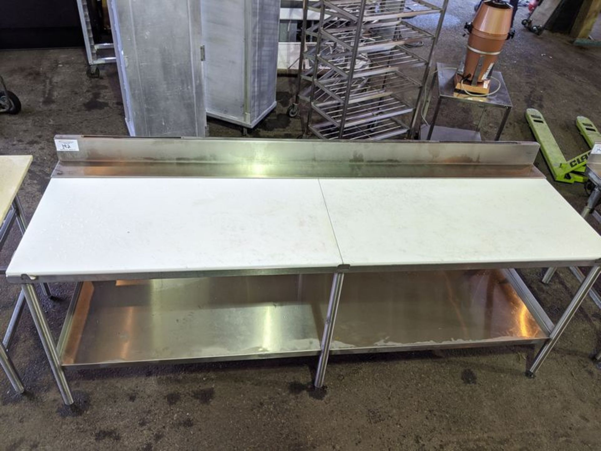 Approx. 96 x 30" Cutting Top Table with Stainless Steel Base