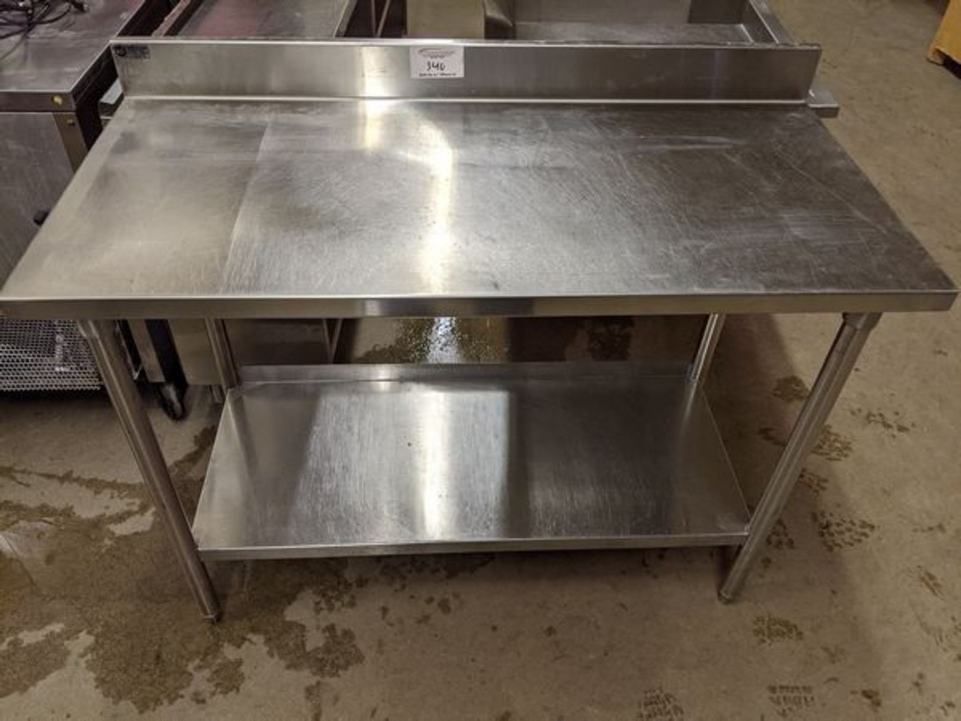 48 x 24" - 2 Tier Stainless Steel Table with Backsplash