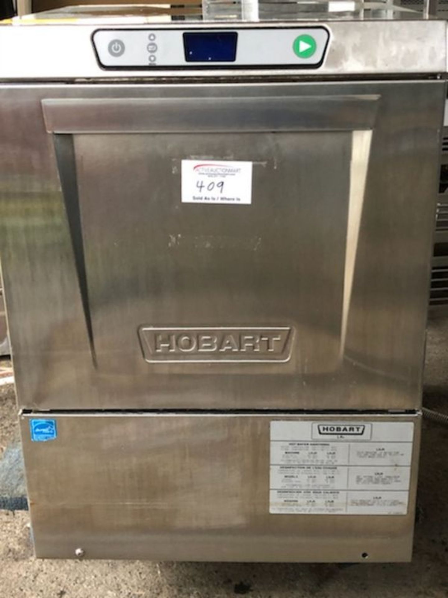 Hobart High Temp Undercounter Dishwasher - Note - Reported not working