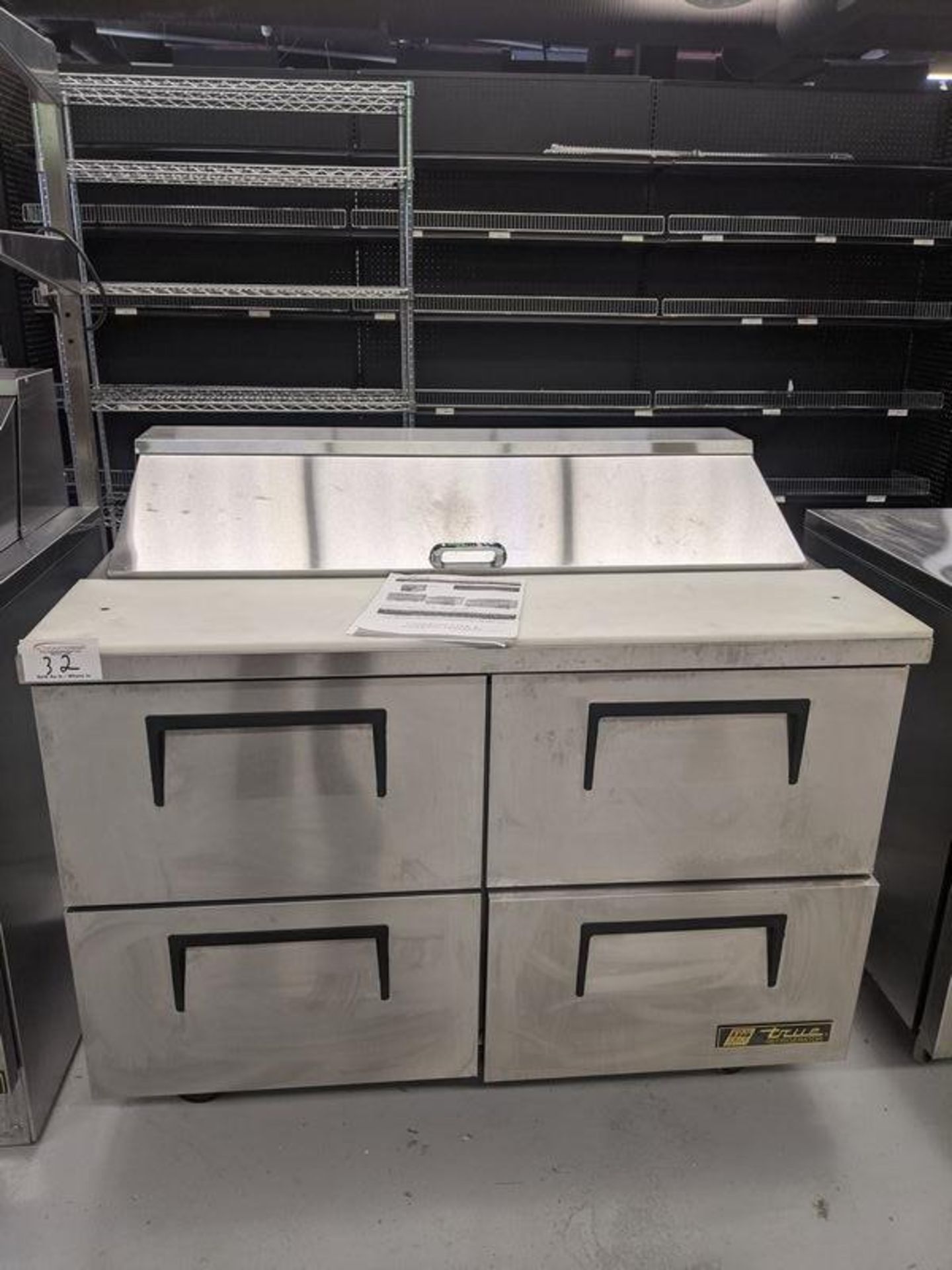 True Model TSSU-48-12D-4 - 48" Refrigerated Prep Table with 4 Drawers