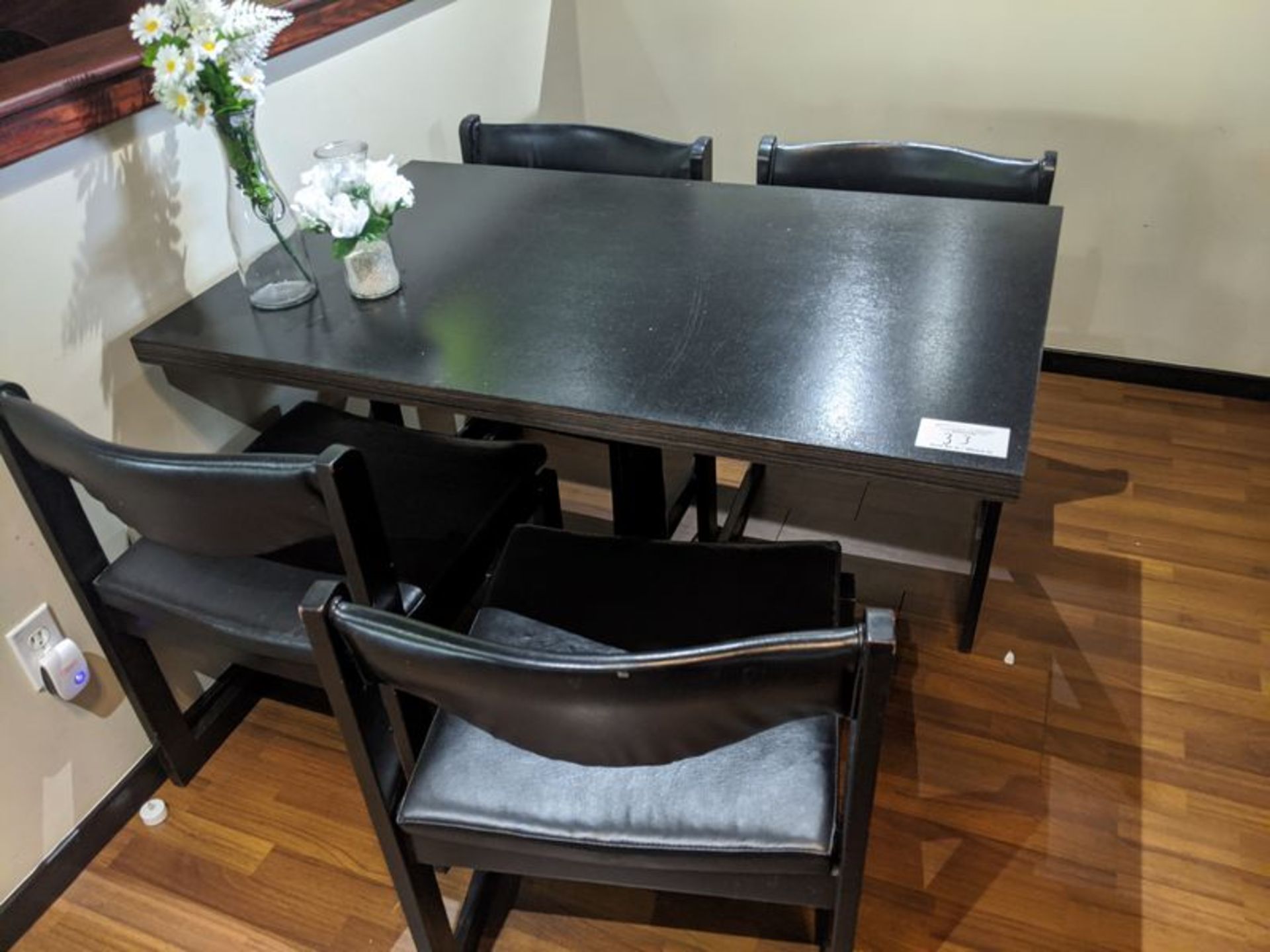 Table and 4 Black Chairs