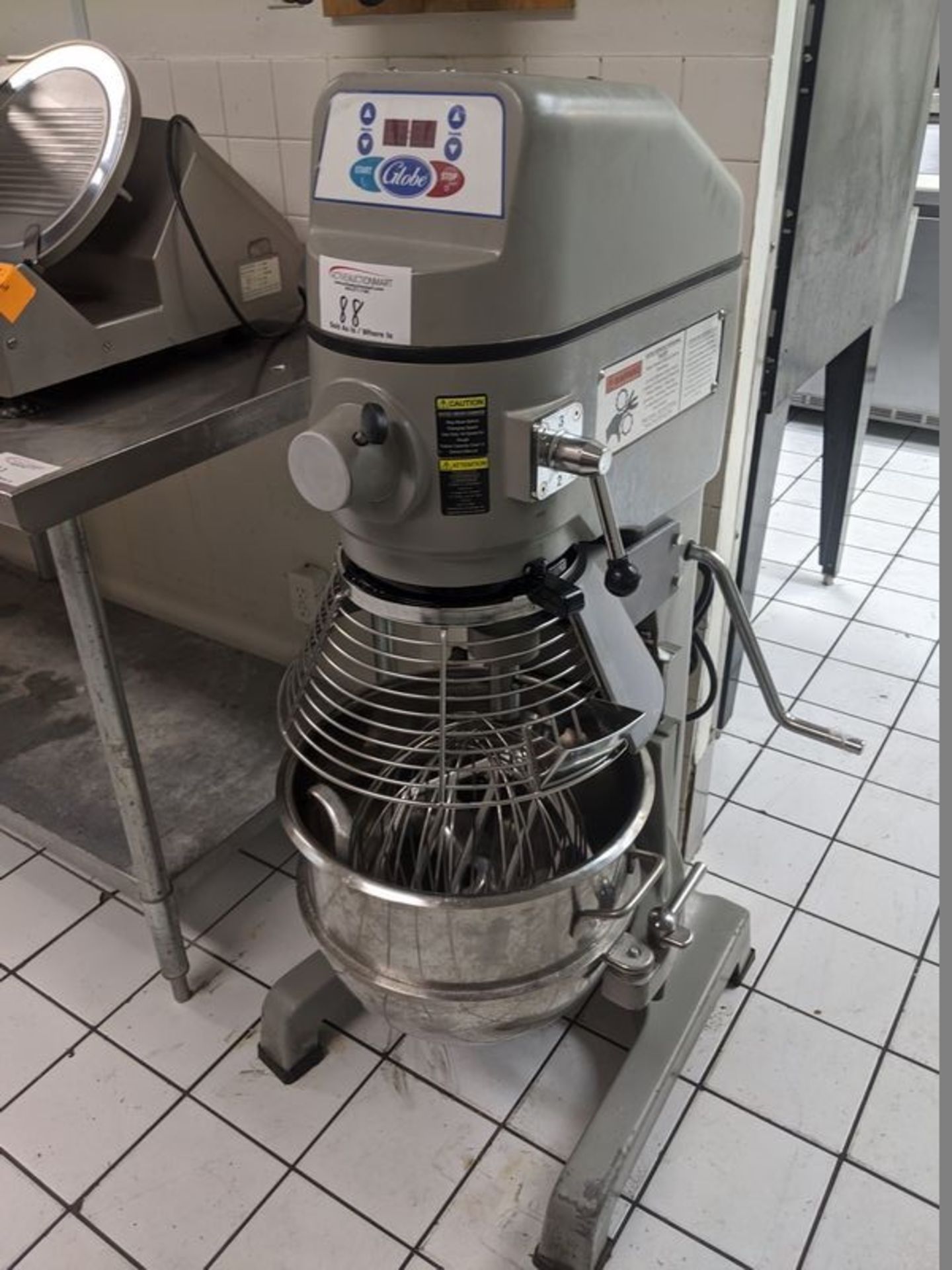 Globe 30 Quart Mixer with Bowl Guard and 3 Attachments