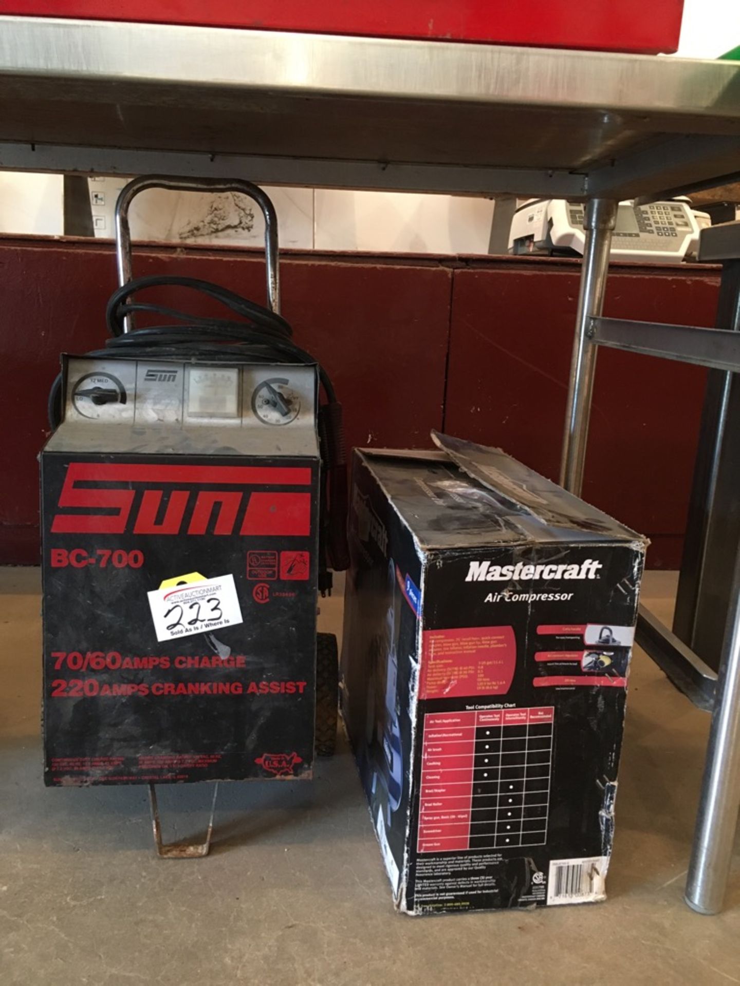 Sun Battery Charger and Mastercraft Air Compressor