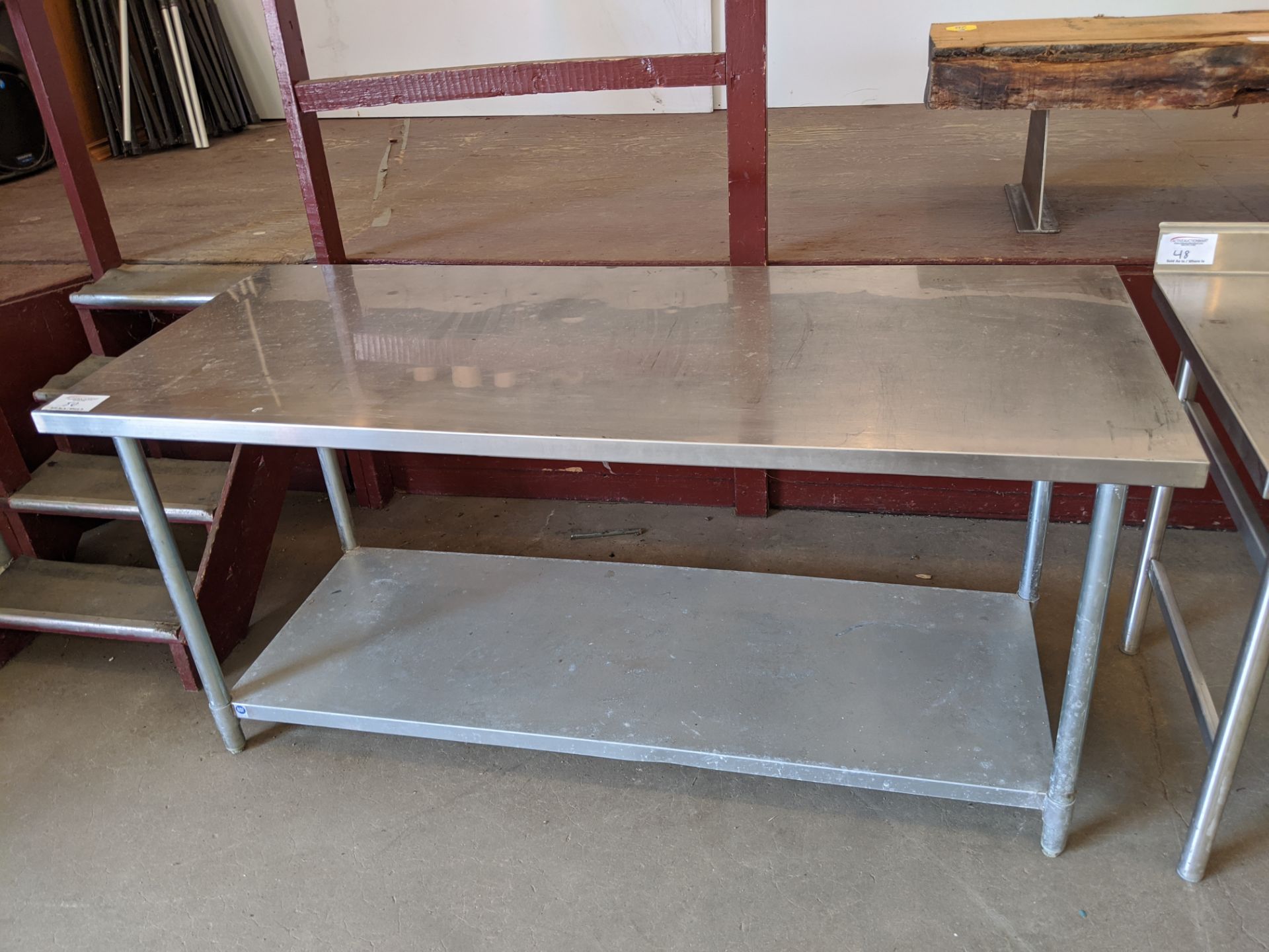 Approx. 30 x 72" Stainless Steel Work Table