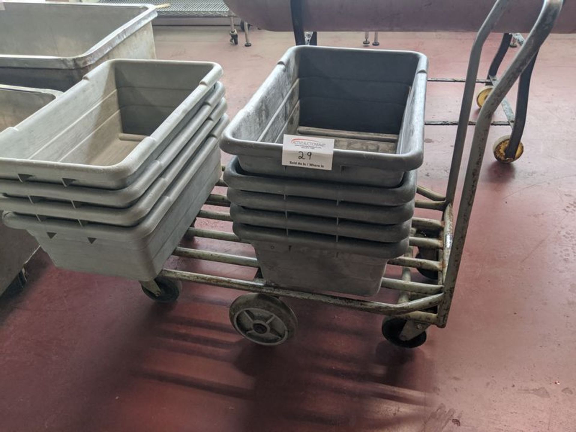 6 Wheel Produce Cart with Wash Tubs