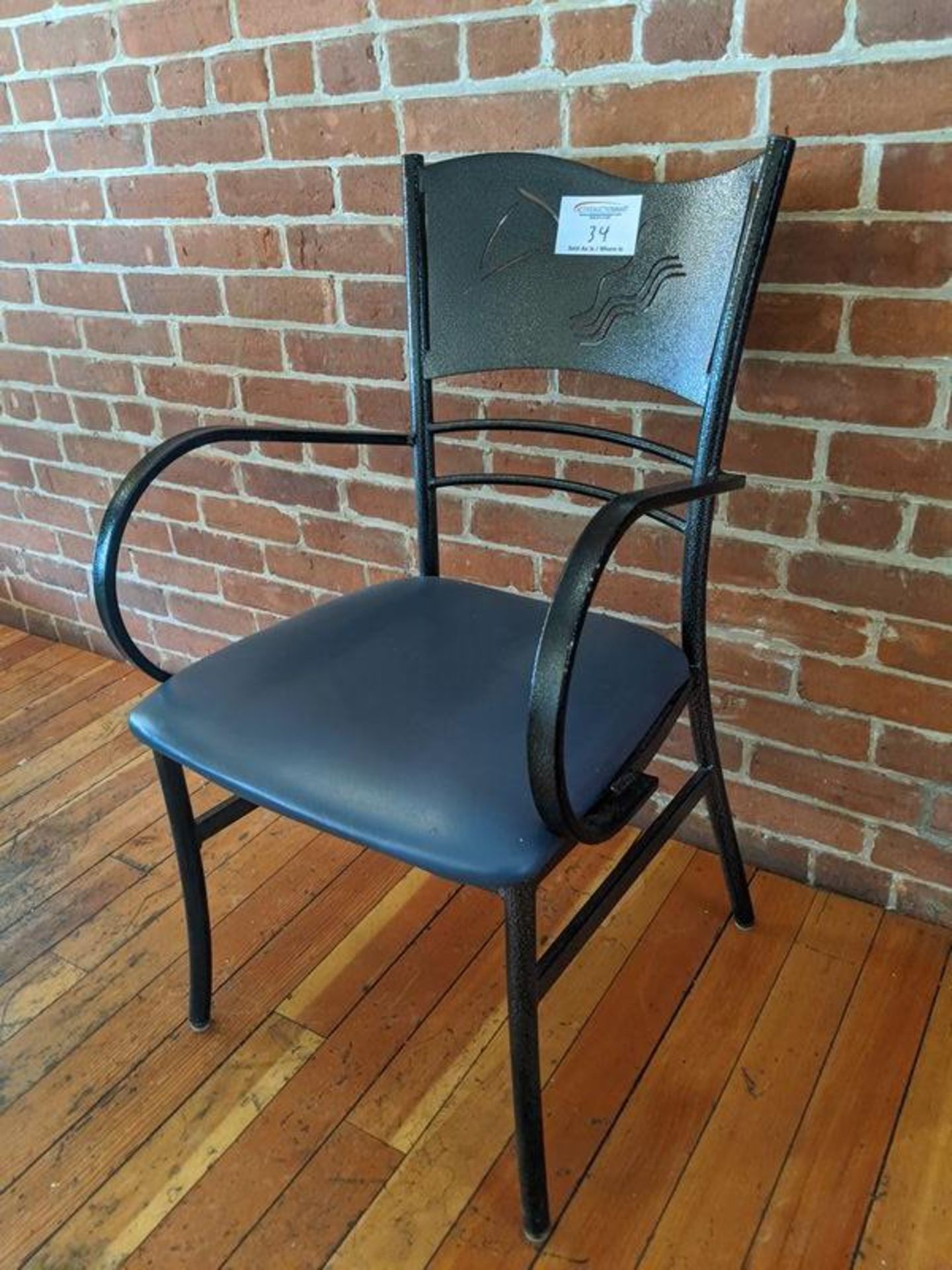 10 Metal Framed Dining Chairs with Arm Rests