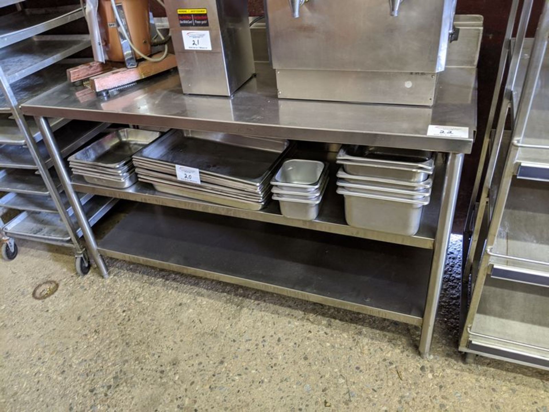 24 x 60" 3 Tier Stainless Steel Table with Backsplash