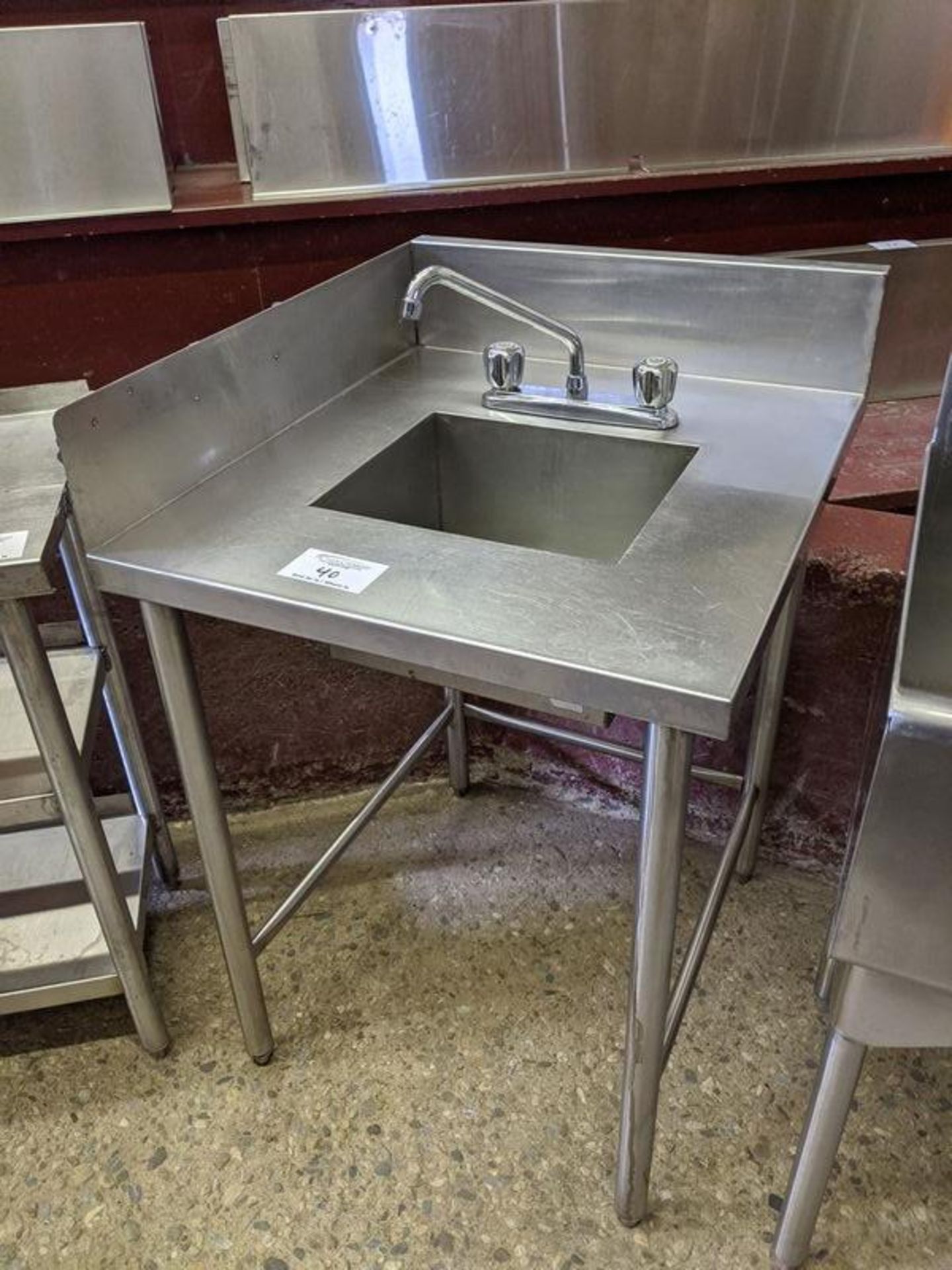 26 x 30" Stainless Steel Table with Sink