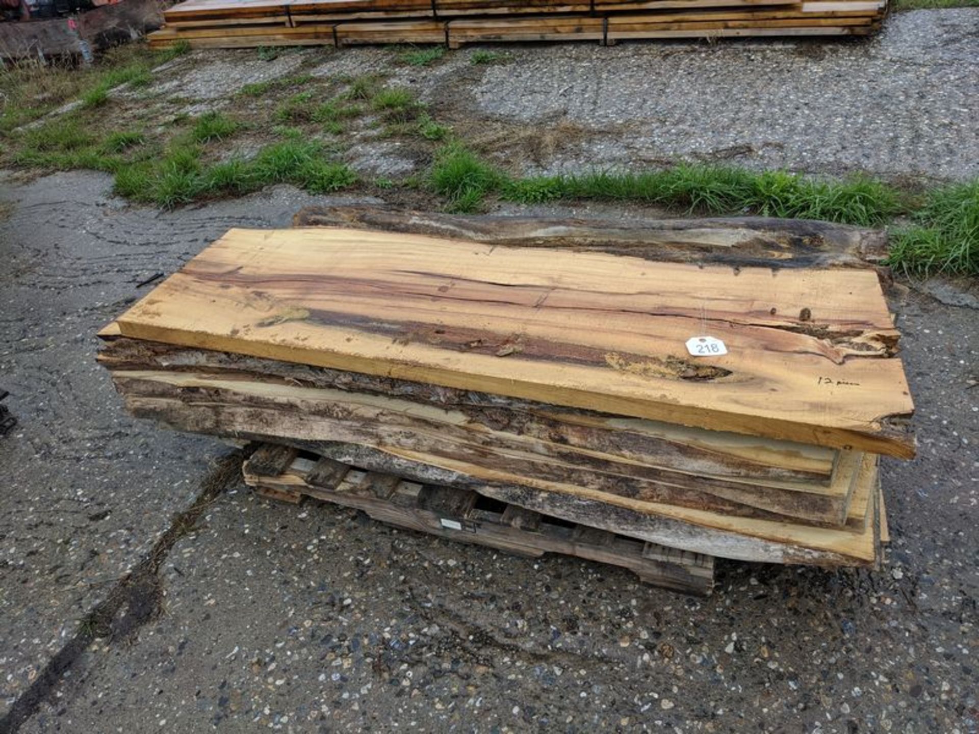 12 Pieces of 2" Thich Live Edge Wood, Varying Sizes