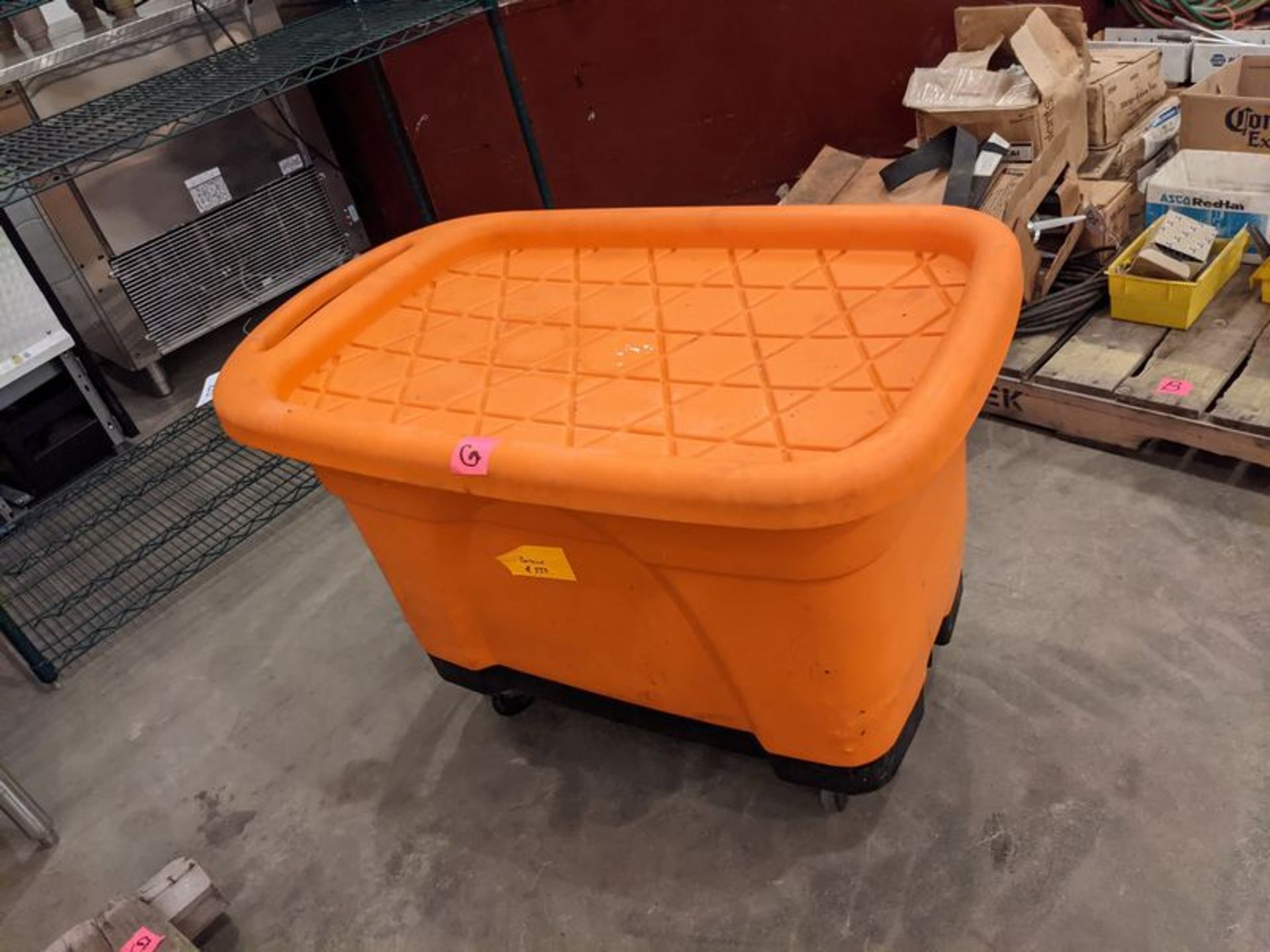 Orange Wash Tub on Castors