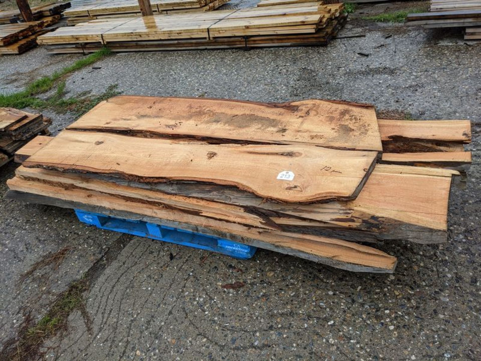 12 Pieces of 2" Thich Live Edge Wood, Varying Sizes