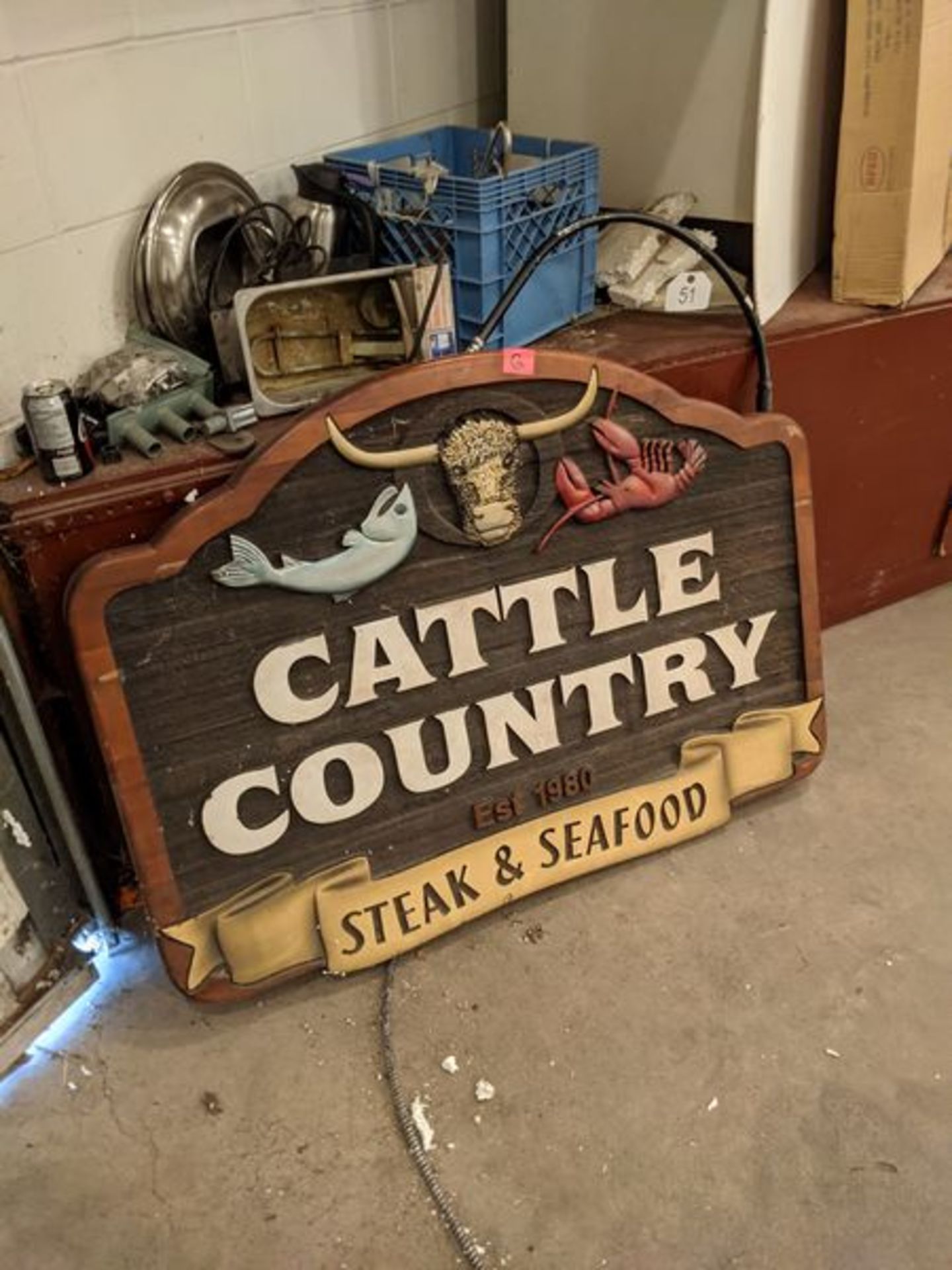 Cattle Country Sign with Light