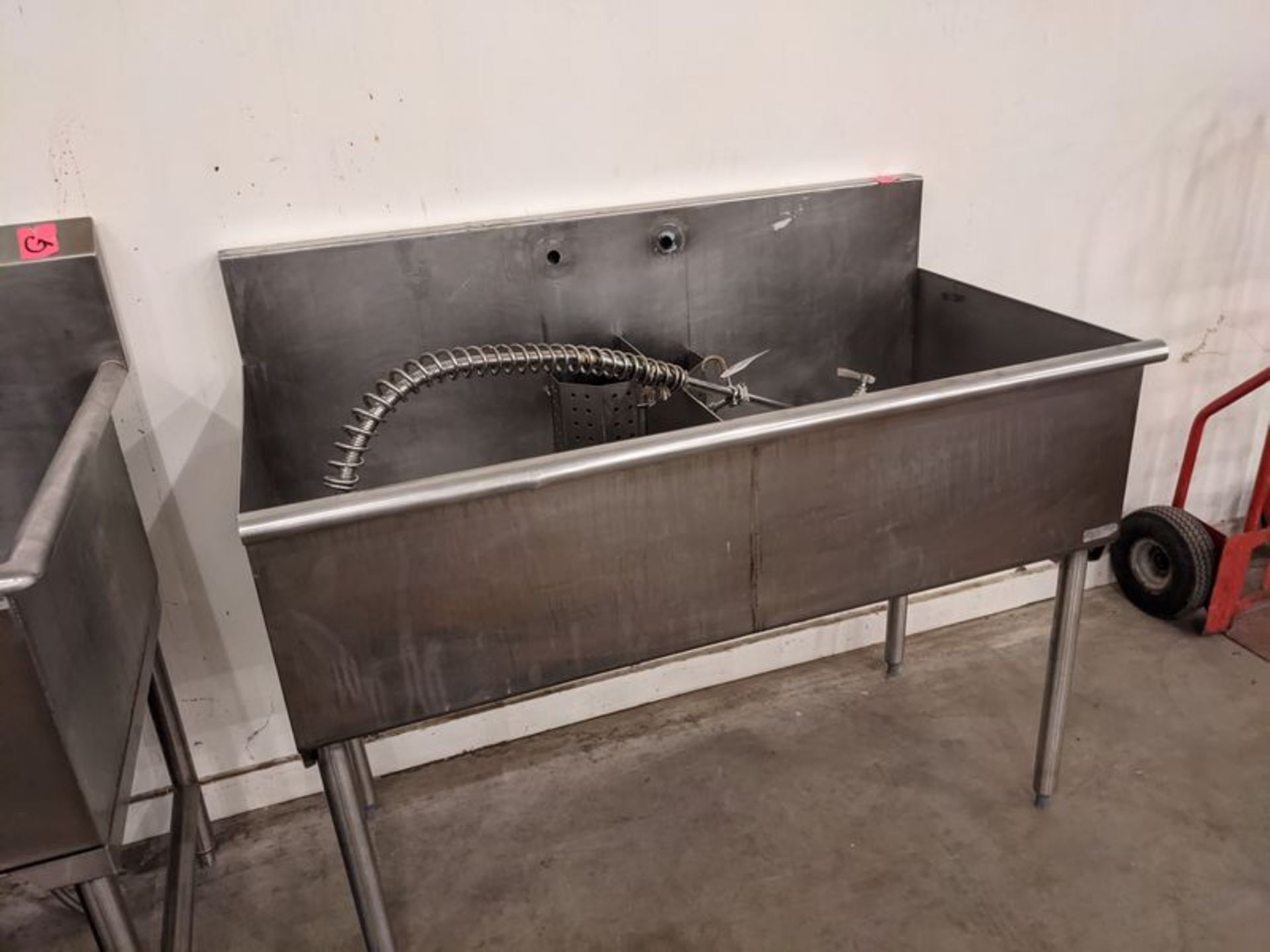 52" 2 Compartment Stainless Steel with Wash Wand