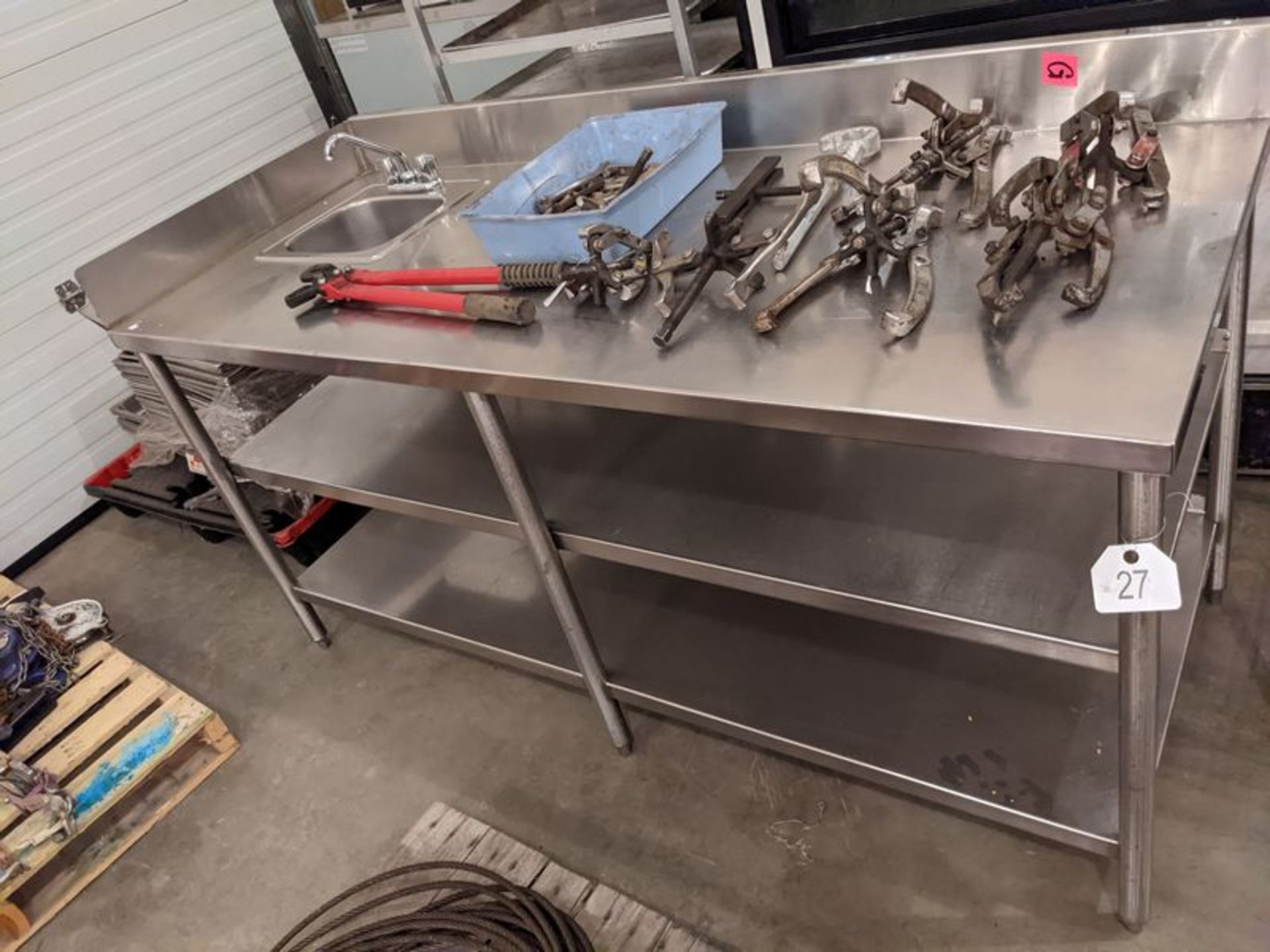 30 x 72" Customs Stainless Steel Table with Hand Sink