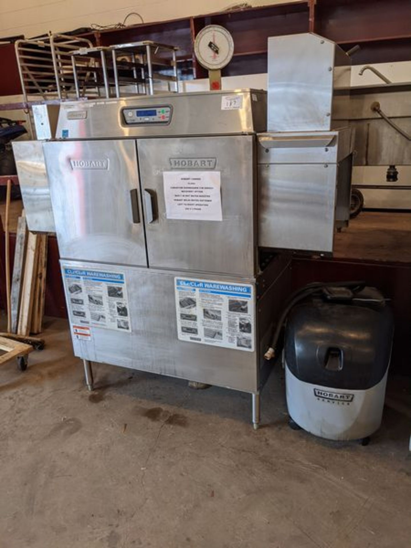 Hobart Model CL44ER Conveyor Dishwasher with Hot Water Booster and Water Softener