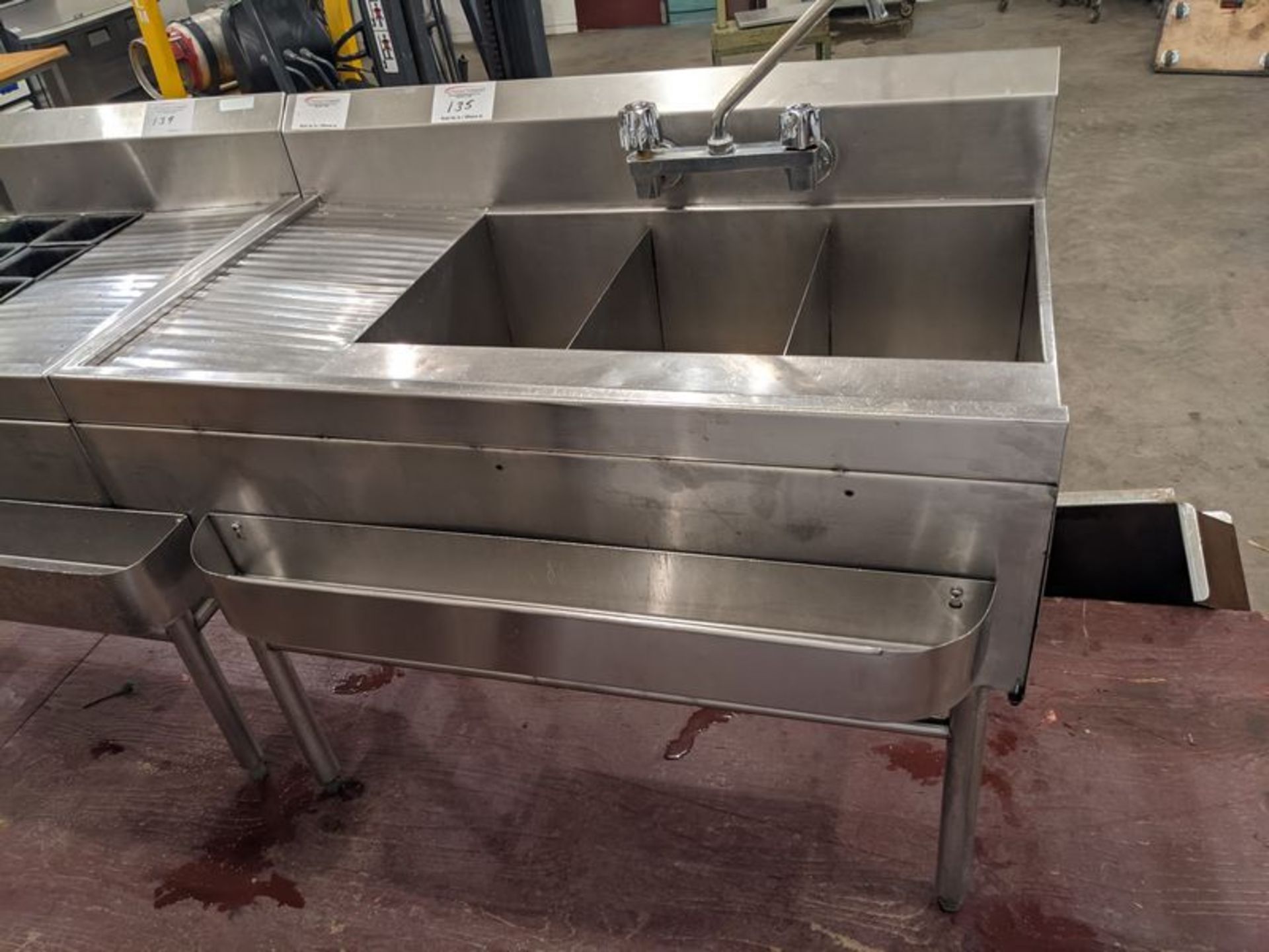 43" Custom Bar Sink with Speed Rail