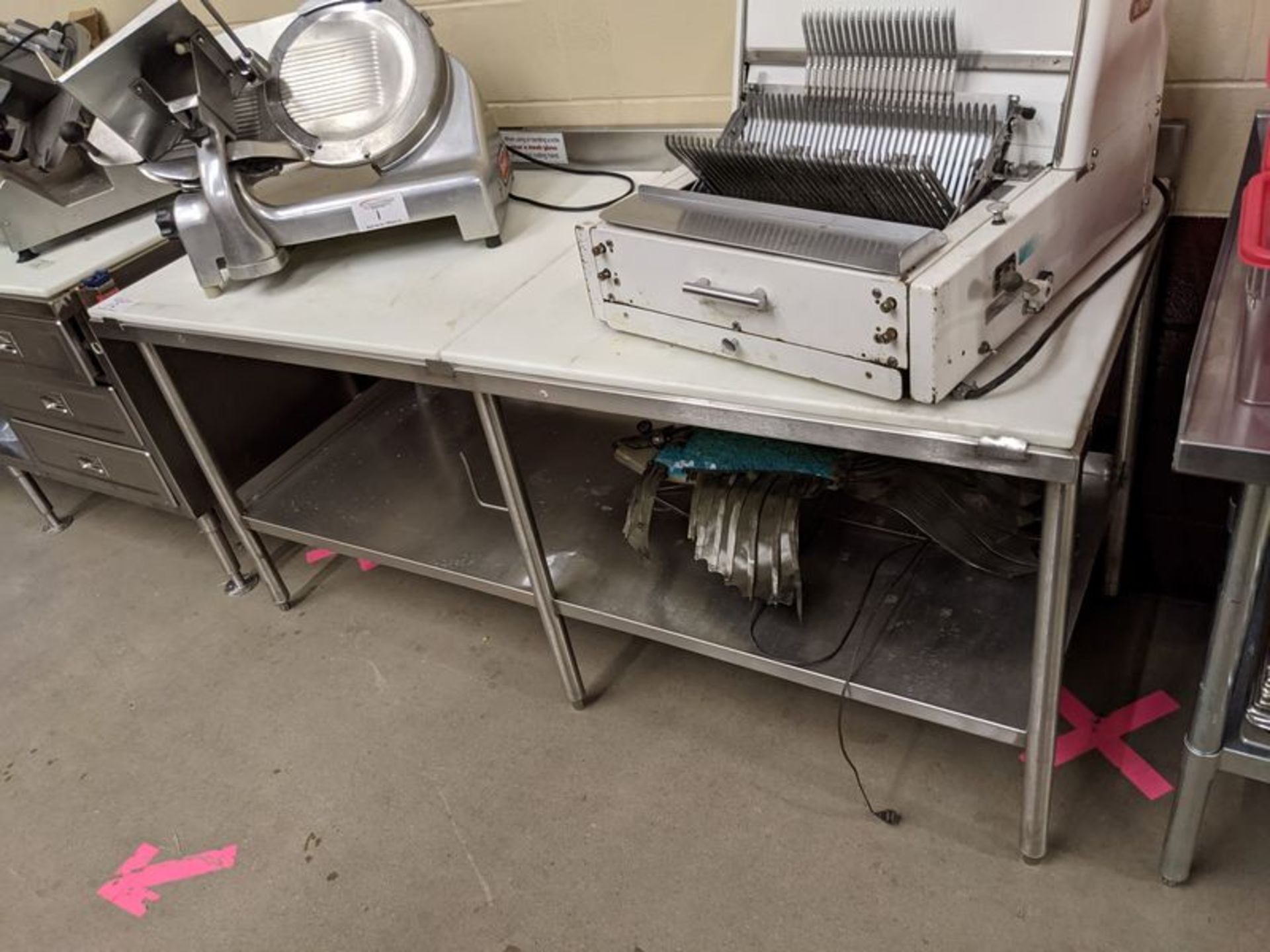 Custom 72" 2 Tier Stainless Steel Work Table with Cutting Top