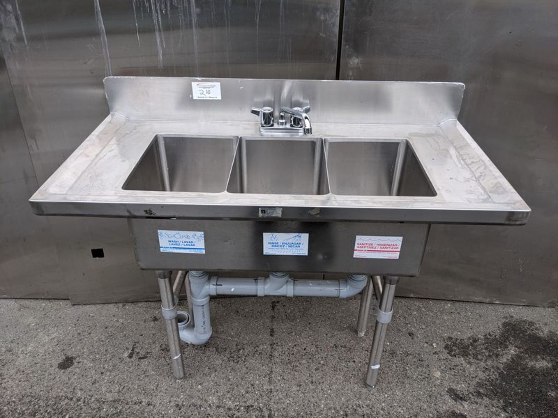 3 Compartment Stainless Steel Sink with Tap