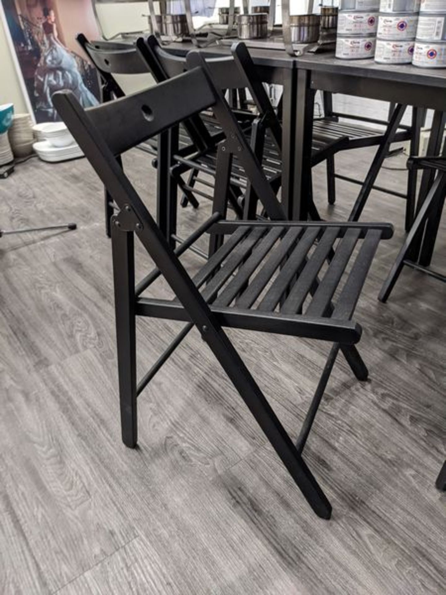 3 Black Tables and 12 Black Folding Chairs - Bild 2 aus 2