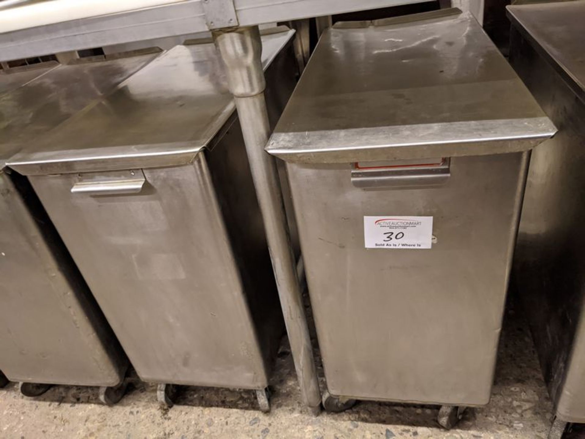 2 Belshaw Stainless Steel Ingredient Bins on Casters. Price Each times 2