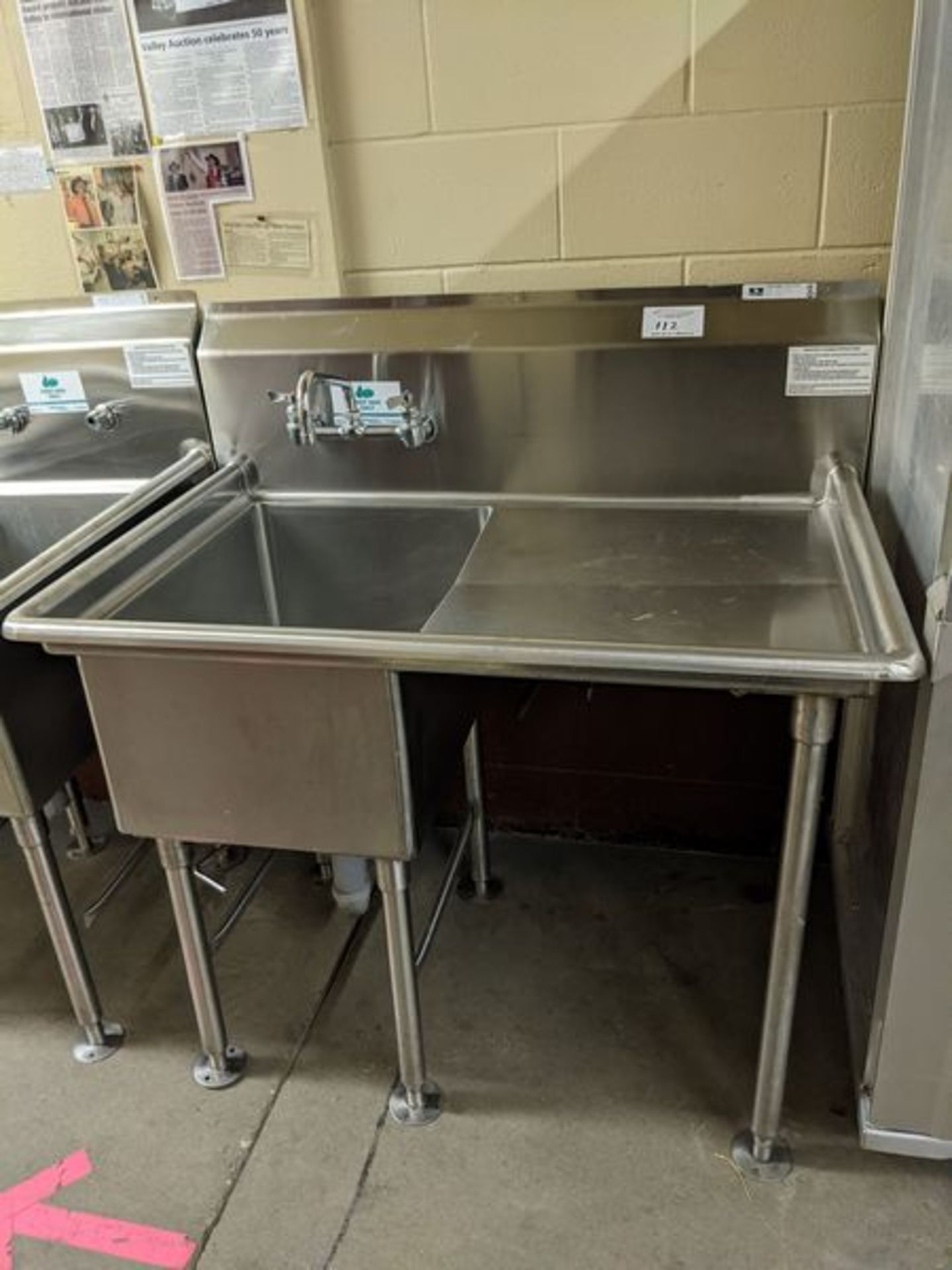 Load King 44" Single Compartment Sink with Right Run-off