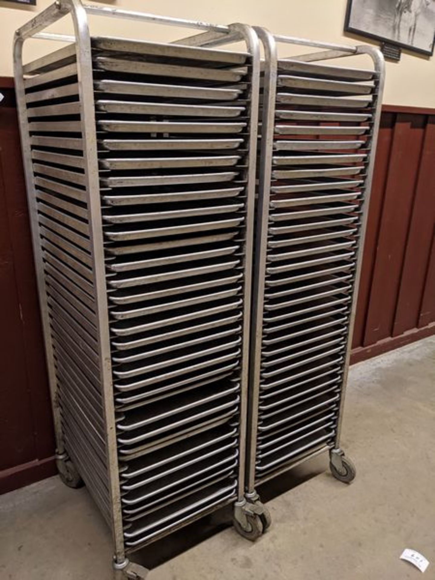 2 Bakers Racks with 34 Trays Each. Price each times 2