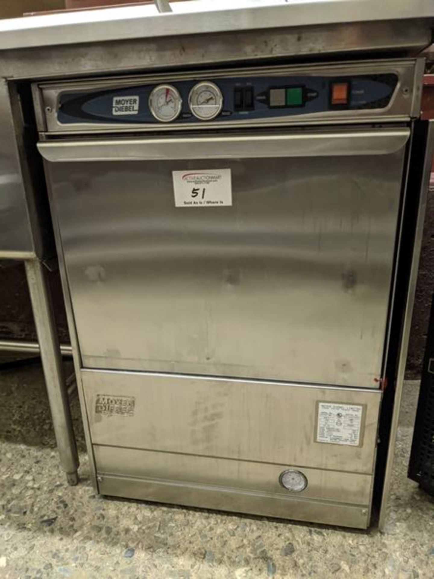 Moyer Diebel Model 301HT Undercounter Dishwasher