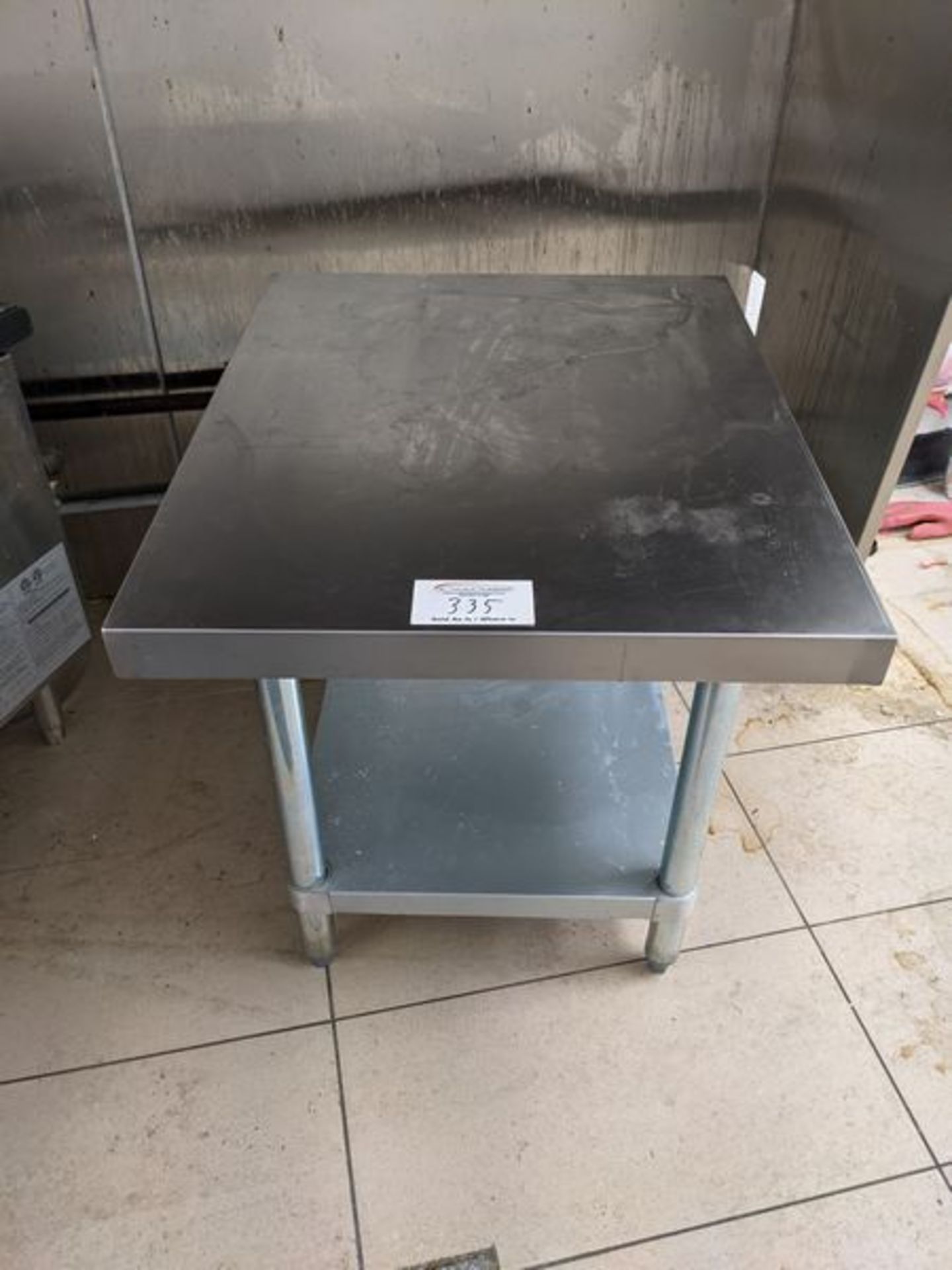 4 White Ingredient Bins and 24" Two Tier Stainless Steel Equipment Stand - Image 2 of 2