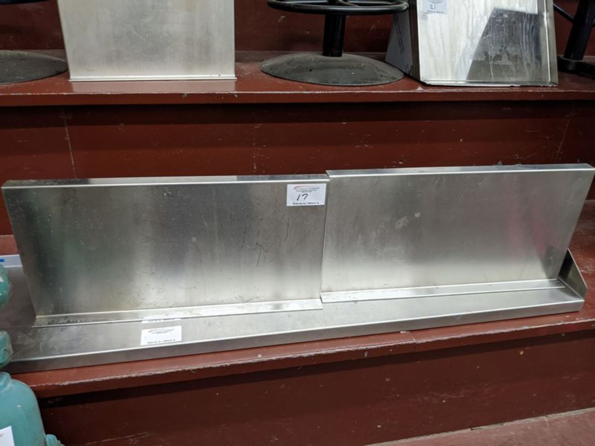 Two 27" Custom Stainless Steel Wall Shelves. Price Each times 2
