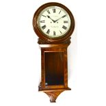 ISAAC SIMMONS OF MANCHESTER; a late 19th century walnut cased drop dial wall clock, the signed
