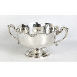 ADIE BROTHERS LTD; a George V hallmarked silver twin handled pedestal bowl, Birmingham 1930,