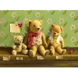 DEBORAH JONES (1921-2012); oil on canvas, study of three teddy bears, signed and dated 1985, 40.5