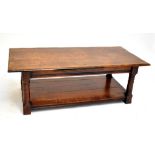 A rectangular reproduction coffee table with undertier, length 131cm.