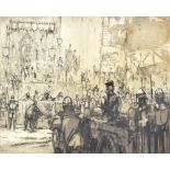 WILLIAM WALCOT (1874-1943); etching ' The Trial of David III of Wales before Edward I Parliament