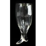 A stirrup glass in the shape of a riding boot, height 11cm.