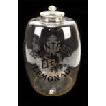 An advertising Rowntree's Elect Lemonade storage jar with cover, height 36cm.Additional