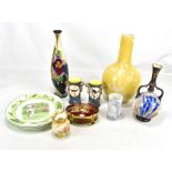 A collection of Royal Doulton and further ceramics including a pair of hand painted twin handled