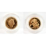 An Elizabeth II proof half sovereign, 1999, encapsulated and cased with certificate, no.215.