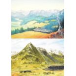 UNATTRIBUTED; two mountainous landscapes, watercolour on paper, one of 'Vorarlberg, Austria of