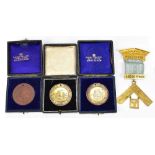 Three Nottingham School attendance medallions, all awarded to E. Bradshaw from 1897, 1898, 1899,