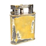 DUNHILL; a silver plated table lighter, height 10.5cm.Additional InformationThe majority of the
