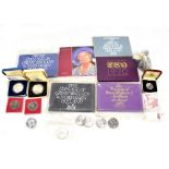 A small collection of assorted proof and other coins including Queen Elizabeth's 80th birthday