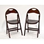 ATTRIBUTED TO MICHAEL THONET; a set of four bentwood folding chairs with faux crocodile skin backs